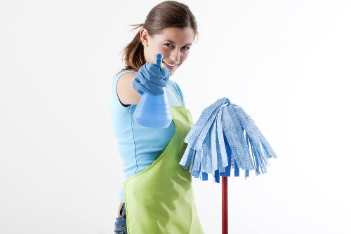 Professional cleaner working in a Stockwell home