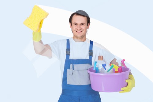 Recycling and sustainability practices at Stockwell Cleaners in an urban borough setting