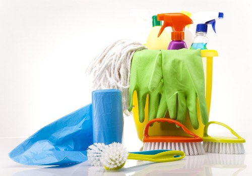 Stockwell Cleaners team completing a final safety check